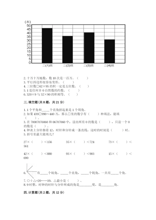 人教版数学四年级上册期末测试卷附答案（精练）.docx