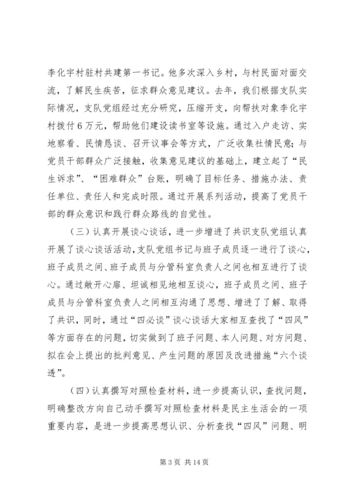 工商局经检支队党组民主生活会情况报告.docx