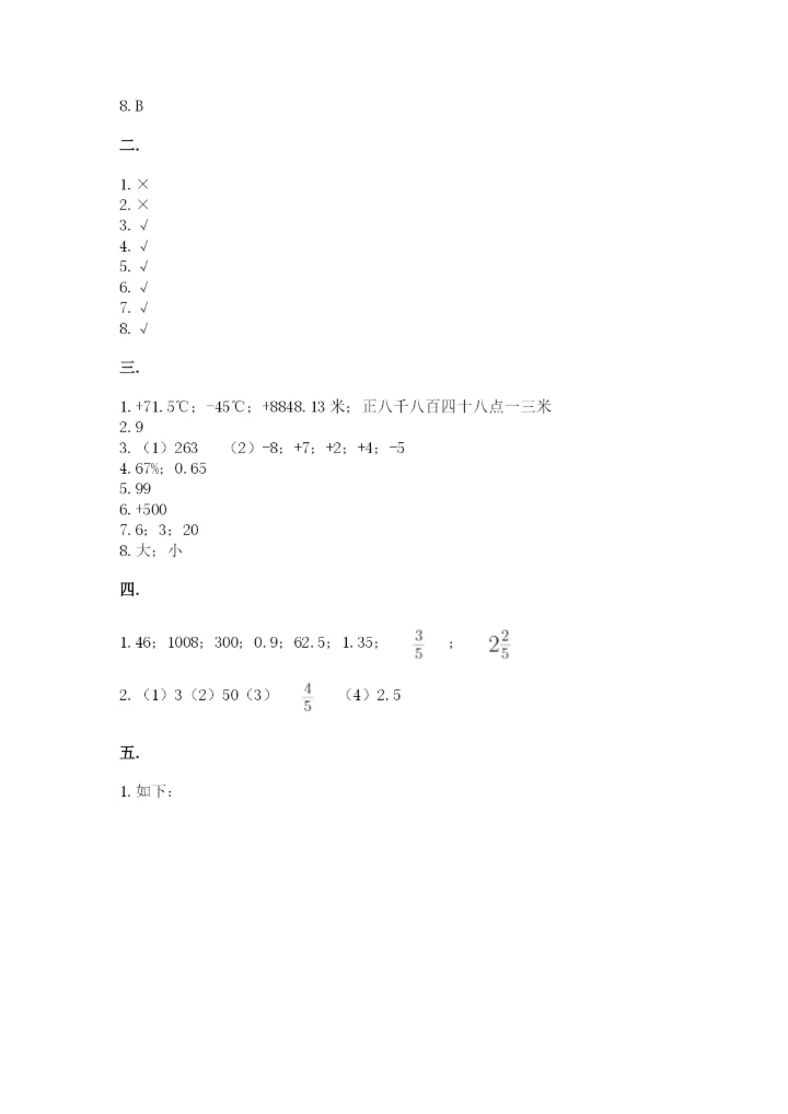 河南省【小升初】2023年小升初数学试卷及答案（各地真题）.docx
