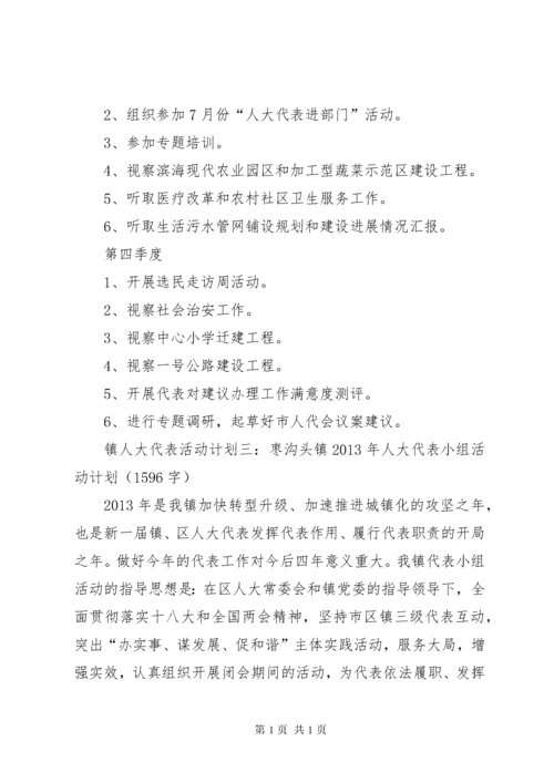 【镇人大代表活动计划】人大代表活动计划.docx