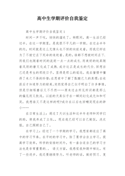 高中生学期评价自我鉴定.docx