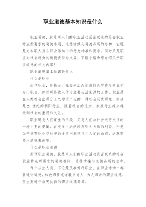 职业道德基本知识是什么.docx