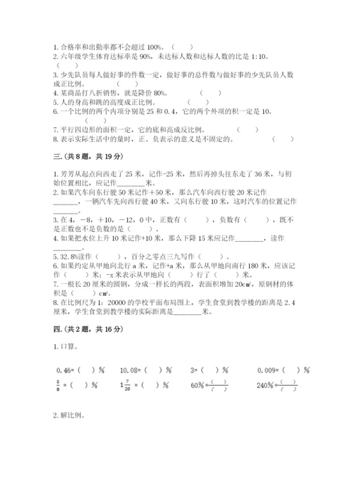 小学六年级数学摸底考试题附完整答案【精选题】.docx