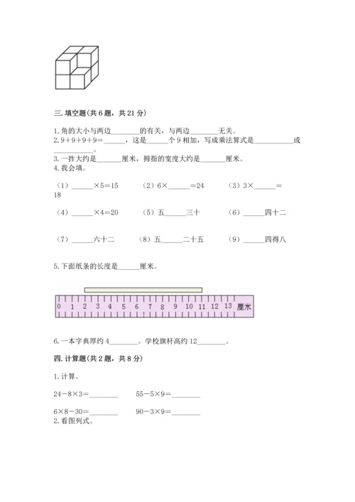 人教版二年级上册数学期末测试卷（黄金题型）word版.docx
