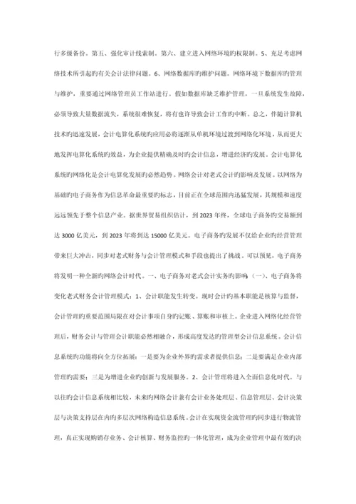 试论会计发展新领域网络会计以及内控制度.docx