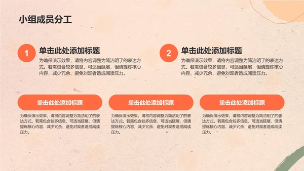 橙色扁平风研究生小组作业汇报PPT模板