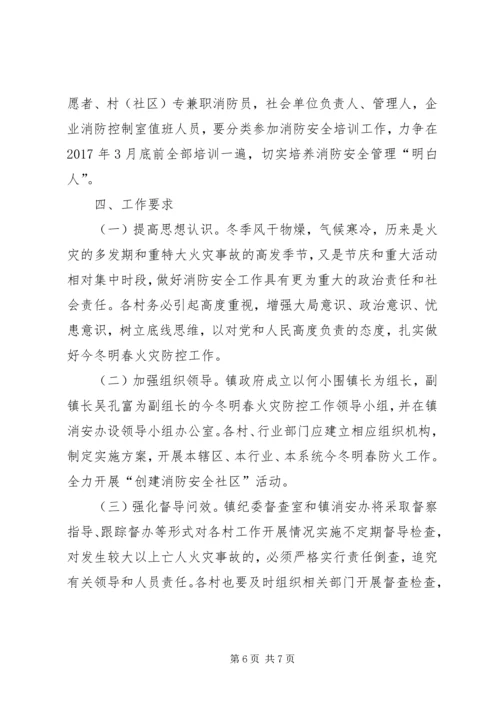 乡镇某年冬春火灾防控工作实施方案.docx