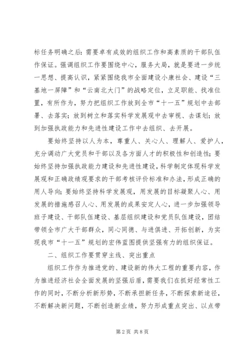 副书记全市组织工作会议上的讲话 (2).docx