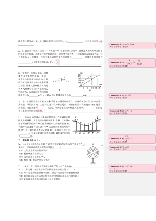 闸北区(上海物理)2016届高考二模.docx