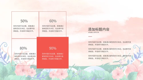 小清新浅色花卉教学PPT模板