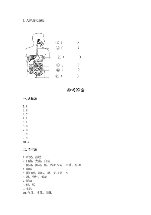 2022教科版四年级上册科学期末测试卷及一套答案