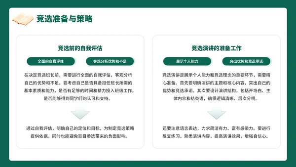 绿色插画风班委竞选竞选演讲PPT模板