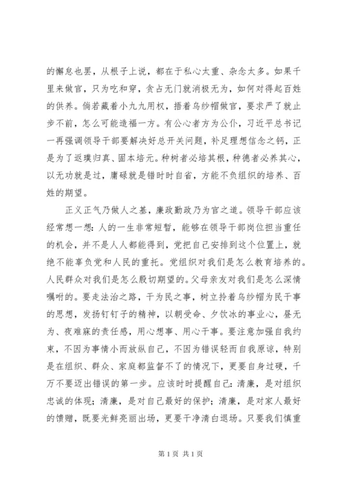 领导干部任前集体廉政谈话提纲.docx