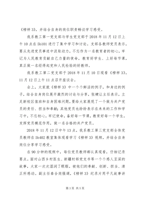 党支部开展学习《榜样3》专题学习活动总结.docx