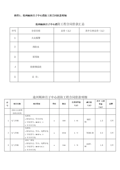 月子中心消防工程施工合同