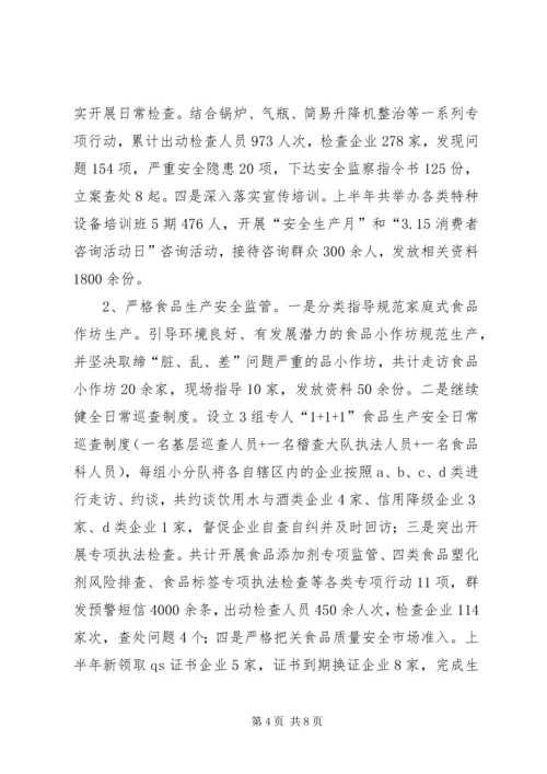 县质监局上半年工作报告.docx