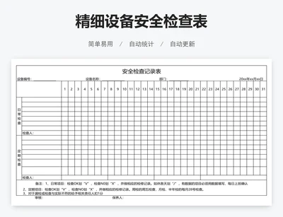 精细设备安全检查表