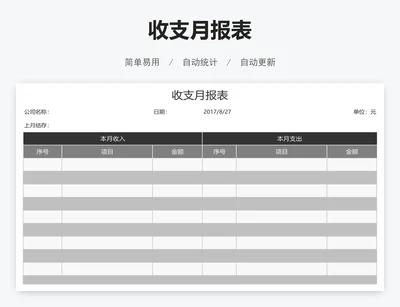 收支月报表