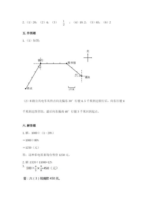 2022人教版六年级上册数学期末测试卷一套.docx
