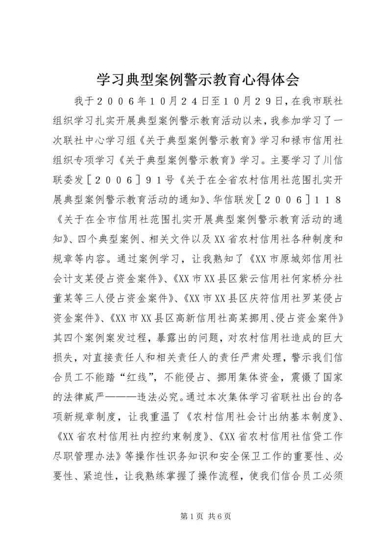 学习典型案例警示教育心得体会.docx