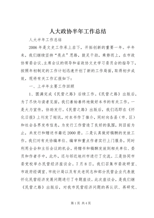 人大政协半年工作总结.docx