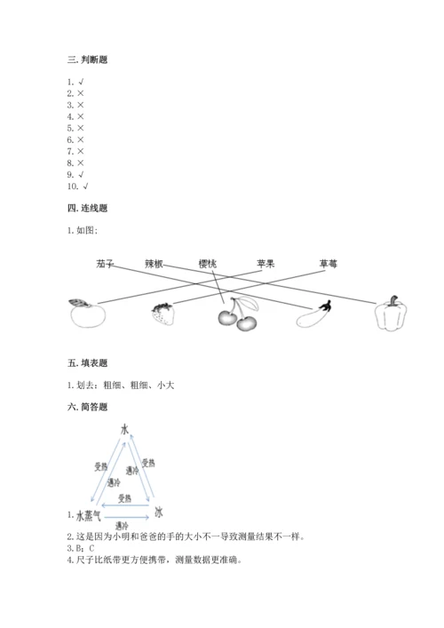 教科版小学一年级上册科学期末测试卷可打印.docx