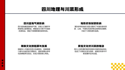 红色几何简约中国川菜美食介绍PPT模板