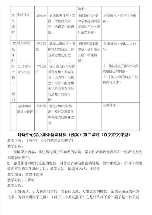 三年级下册语文集体备课记录