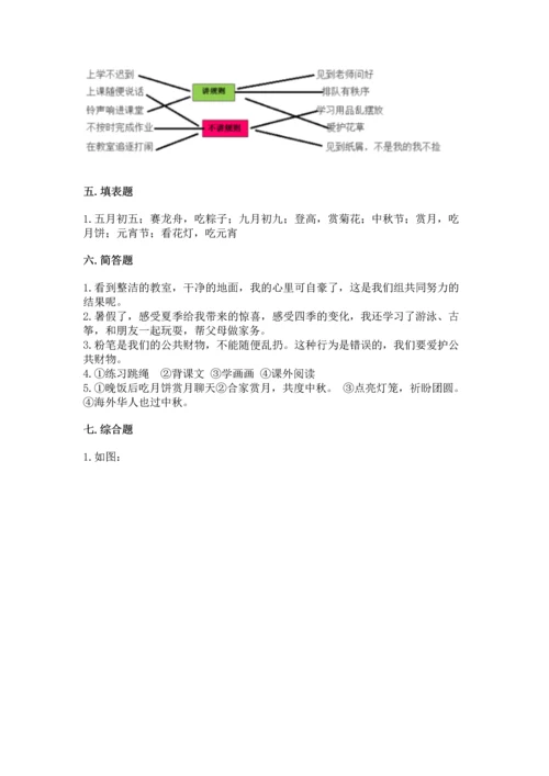 部编版二年级上册道德与法治《期中测试卷》（完整版）word版.docx