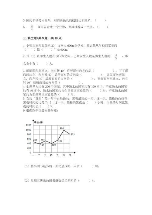 小学数学六年级上册期末考试试卷含答案【预热题】.docx