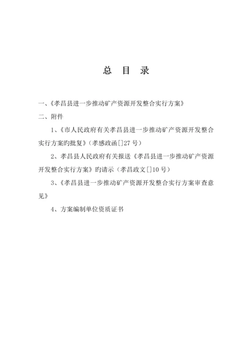 推进矿产资源开发整合实施专题方案.docx