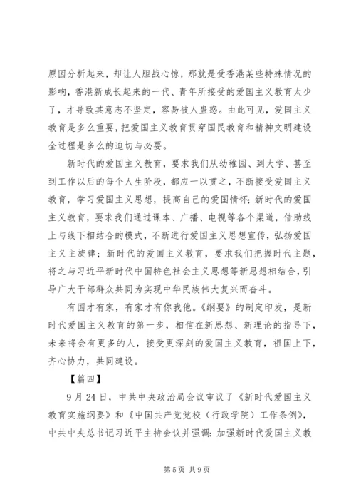 学习《新时代爱国主义教育实施纲要》有感5篇.docx