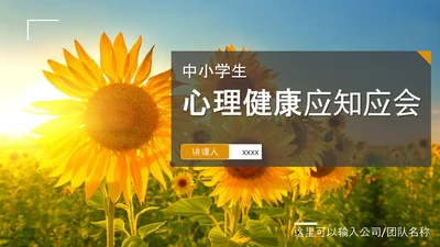 中小学生心理健康应知应会PPT模板