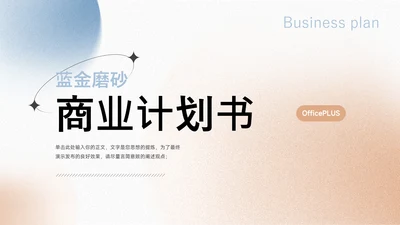 蓝金磨砂商业计划书PPT模板