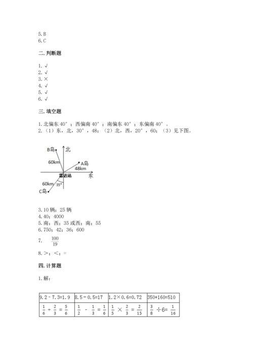 人教版六年级上册数学期中测试卷（必刷）.docx