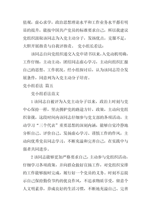 发展对象党小组意见