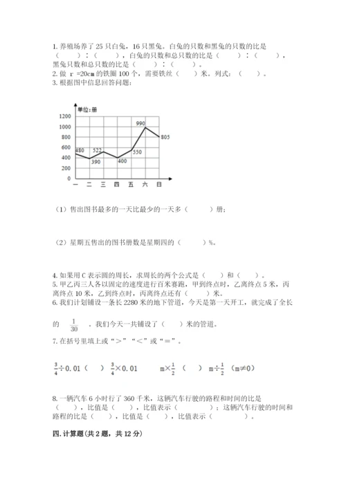 人教版小学六年级上册数学期末测试卷完美版.docx