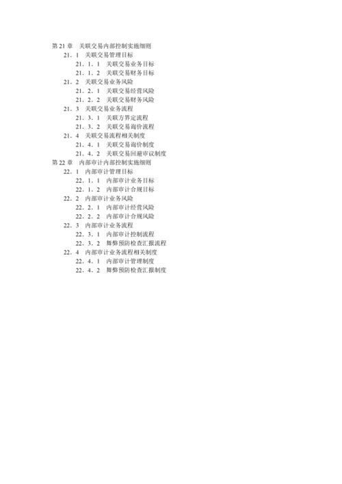 企业内部控制实施细则手册(最全).docx