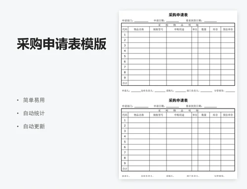 采购申请表模版