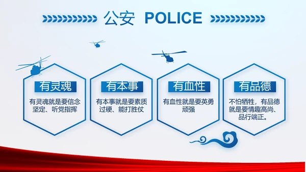 蓝色大气公安警察年终工作总结述职报告动态PPT模板