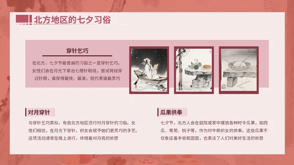 粉色中国风文献与民俗中的七夕PPT模版