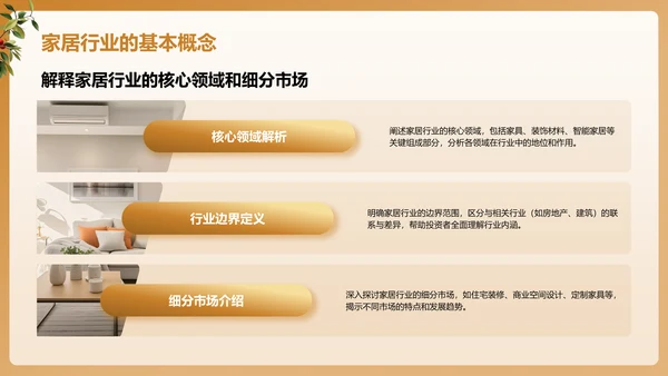 黄色商务风家居行业投资报告PPT模板