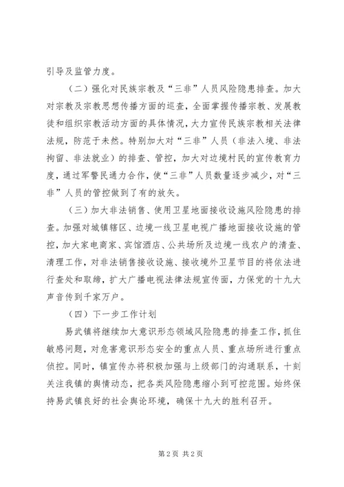 易武镇排查党的十九大召开前意识形态领域风险隐患情况汇报.docx