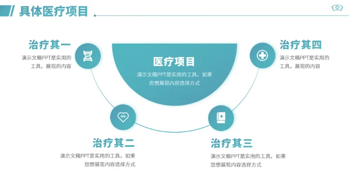 青绿色医学医疗工作汇报PPT模板