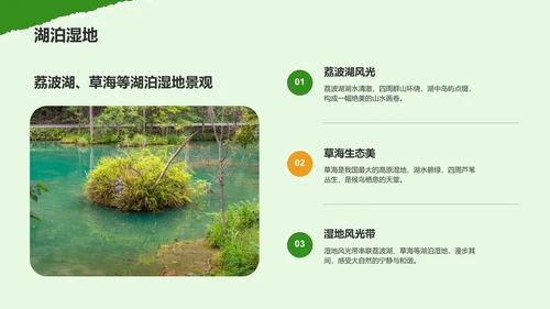 绿色摄影风贵州民族风情与自然美景之旅PPT模板
