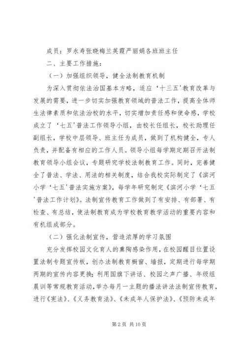 滨河小学“七五”普法中期自查情况汇报.docx