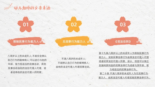 彩色简约清新幼儿园教师法培训PPT模板法律