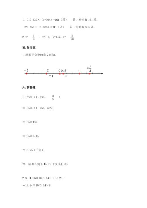 隆德县六年级下册数学期末测试卷（典优）.docx