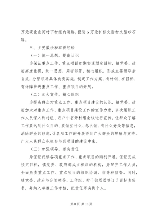 乡镇重点工作和重点项目完成情况总结.docx