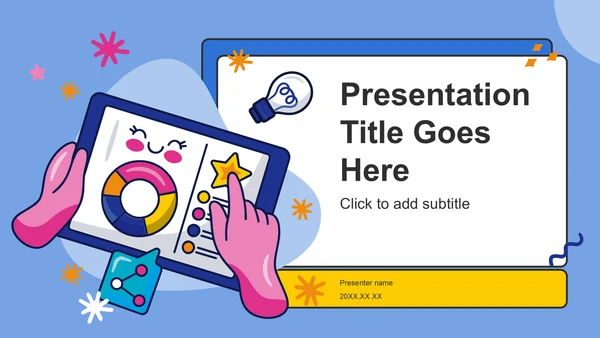 蓝色卡通风项目成果展示PPT主题